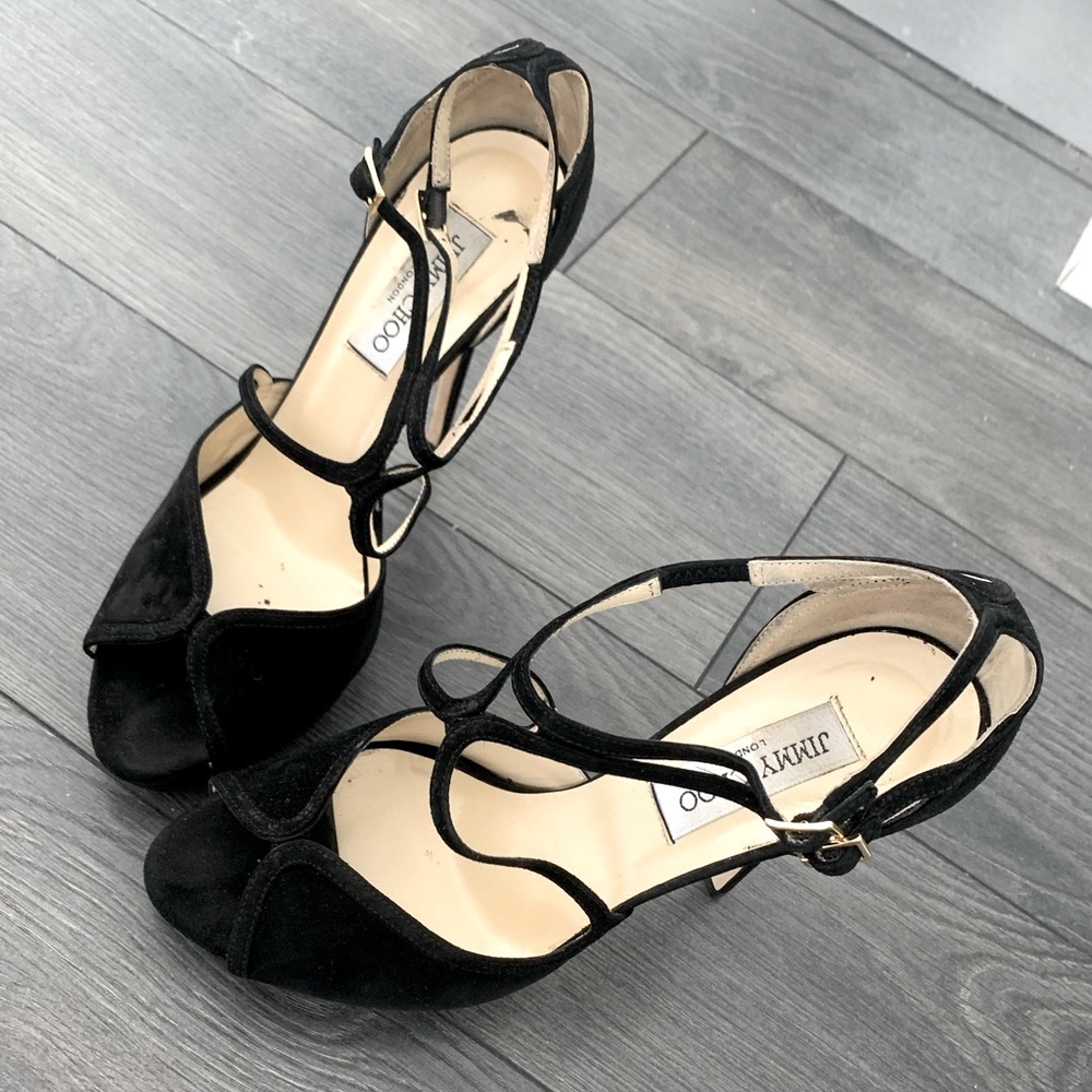 🤩🔥JIMMY CHOO Retro 2000s Fairview Platform Suede Sandal Sz40 - Picture 6 of 10